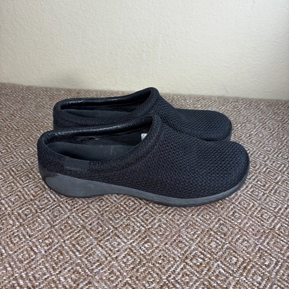 Merrell Women's Encore Breeze Black Mesh Slip On Mules Clogs Sz 10 Outdoor Comfy
